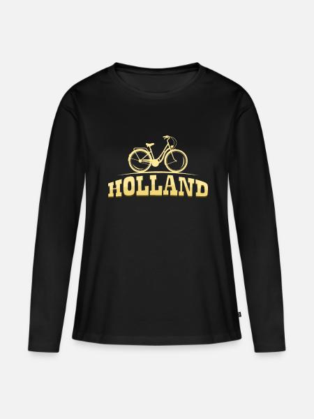 Holland - Frauen Premium Bio Langarmshirt - Schwarz