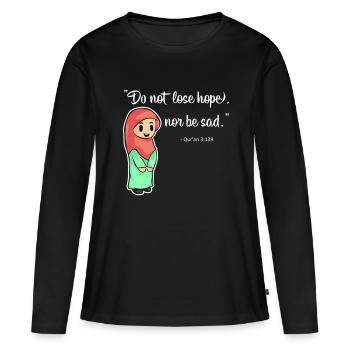 Islam Koran Sure Zitat Allah Gebet Moslem Geschenk - Frauen Premium Bio Langarmshirt - Schwarz - Vorne - Julia (174cm)