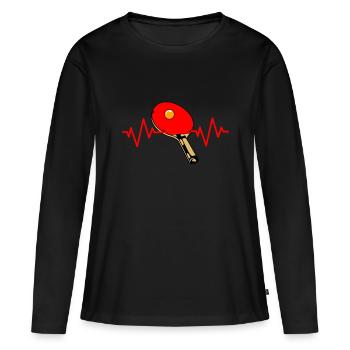 Table Tennis Ping Pong Table Tennis Ball Gift - Women's Premium Organic Long Sleeve Shirt - black - Front - Julia (174cm)
