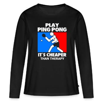 Table Tennis Ping Pong Table Tennis Ball Gift - Women's Premium Organic Long Sleeve Shirt - black - Front - Julia (174cm)