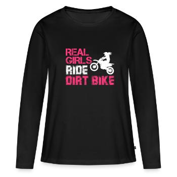 Motocross Dirt Bike MX Fille Femme Cadeau - T-shirt manches longues Premium bio Femme - noir - Devant - Julia (174cm)