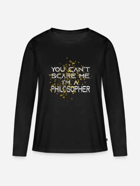 Philosoph Angst - Frauen Premium Bio Langarmshirt - Schwarz