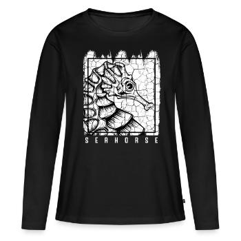 hippocampe - T-shirt manches longues Premium bio Femme - noir - Devant - Julia (174cm)