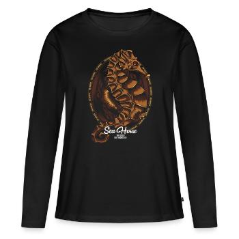 hippocampe - T-shirt manches longues Premium bio Femme - noir - Devant - Julia (174cm)