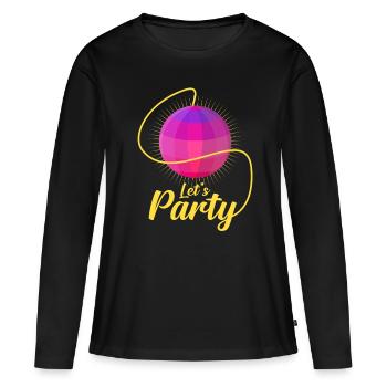 boule disco - T-shirt manches longues Premium bio Femme - noir - Devant - Julia (174cm)