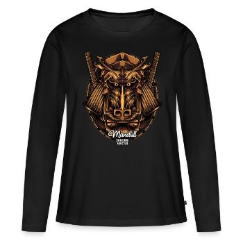 Mandrill Samurai Monkeys Wildlife Creative Gift - Women's Premium Organic Long Sleeve Shirt - black - Front - Julia (174cm)