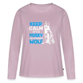 Husky - Frauen Premium Bio Langarmshirt - Altrosa - Vorne - Julia (174cm)