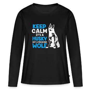 Husky - T-shirt manches longues Premium bio Femme - noir - Devant - Julia (174cm)