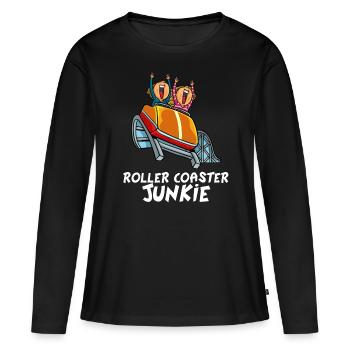 Roller coaster rides theme park gift - Women's Premium Organic Long Sleeve Shirt - black - Front - Julia (174cm)