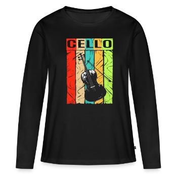 Cello - Frauen Premium Bio Langarmshirt - Schwarz - Vorne - Julia (174cm)