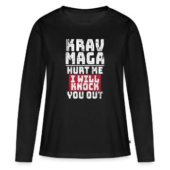 Krav Maga Kapap Legion - T-shirt manches longues Premium bio Femme - noir - Devant - Julia (174cm)