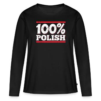 100% Polish polnisch Polen Polska polnischer - Frauen Premium Bio Langarmshirt - Schwarz - Vorne - Julia (174cm)