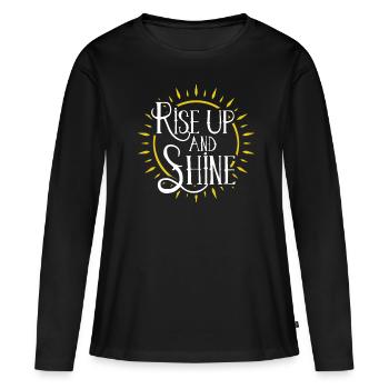 Se lever et briller - T-shirt manches longues Premium bio Femme - noir - Devant - Julia (174cm)