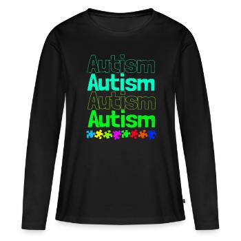 Autisme - T-shirt manches longues Premium bio Femme - noir - Devant - Julia (174cm)