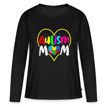 Autisme - T-shirt manches longues Premium bio Femme - noir - Devant - Julia (174cm)