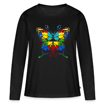 Autisme - T-shirt manches longues Premium bio Femme - noir - Devant - Julia (174cm)
