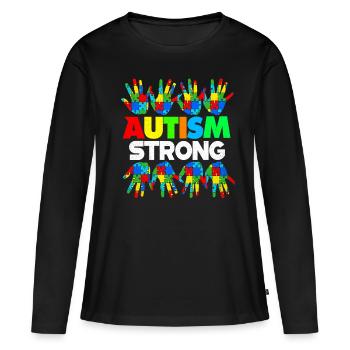 Autisme - T-shirt manches longues Premium bio Femme - noir - Devant - Julia (174cm)