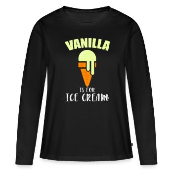BDSM Vanilla Is For Ice Cream Daddy Soumis - T-shirt manches longues Premium bio Femme - noir - Devant - Julia (174cm)