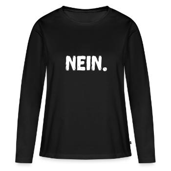 Nein - Frauen Premium Bio Langarmshirt - Schwarz - Vorne - Julia (174cm)
