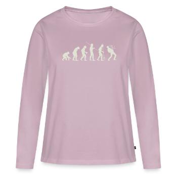 Guitare Evolution - T-shirt manches longues Premium bio Femme - rose poudré - Devant - Julia (174cm)