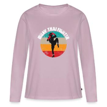 Muay Thai - T-shirt manches longues Premium bio Femme - rose poudré - Devant - Julia (174cm)