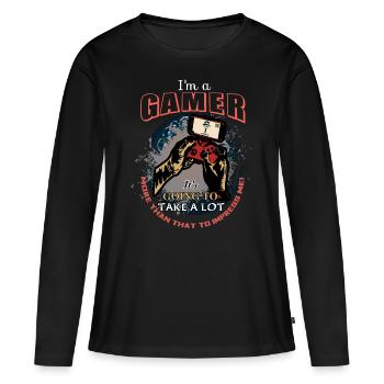 Gamer - Women's Premium Organic Long Sleeve Shirt - black - Front - Julia (174cm)