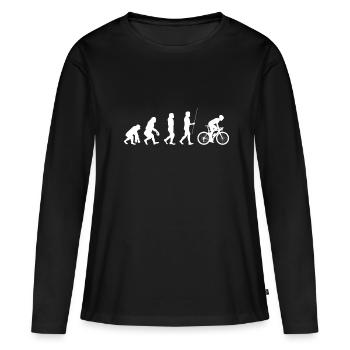 Evolution cyclo sur route VTT dans les Alpes - T-shirt manches longues Premium bio Femme - noir - Devant - Julia (174cm)