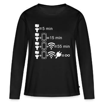 toilette - T-shirt manches longues Premium bio Femme - noir - Devant - Julia (174cm)