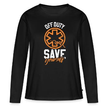 Secouristes, ambulances, ambulanciers - T-shirt manches longues Premium bio Femme - noir - Devant - Julia (174cm)