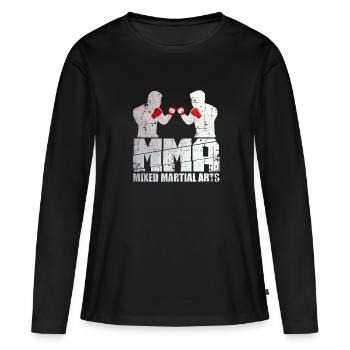 Combattant de MMA - T-shirt manches longues Premium bio Femme - noir - Devant - Julia (174cm)