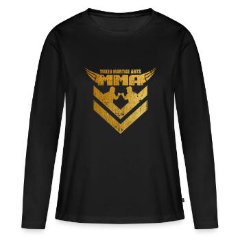 MMA - T-shirt manches longues Premium bio Femme - noir - Devant - Julia (174cm)