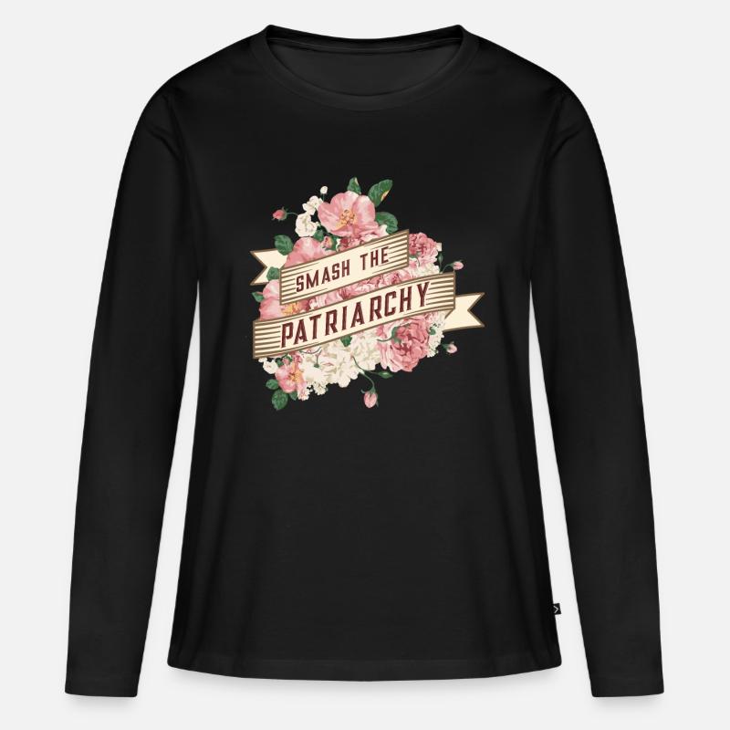 Smash the patriarchy / Feminismus - Frauen Premium Bio Langarmshirt - Schwarz