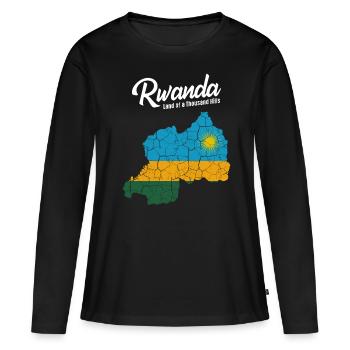 Rwanda - T-shirt manches longues Premium bio Femme - noir - Devant - Julia (174cm)