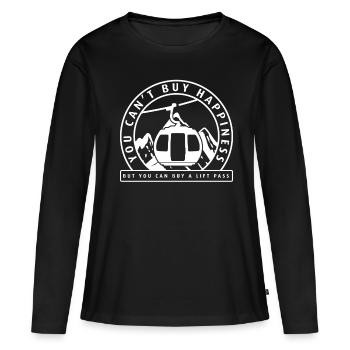 Ski Rider T-Shirt Gift Apre Ski Lift Ski - Women's Premium Organic Long Sleeve Shirt - black - Front - Julia (174cm)