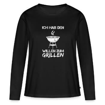 Grillmeister Grillen Geschenk Bratwurst Steak Sun - Frauen Premium Bio Langarmshirt - Schwarz - Vorne - Julia (174cm)