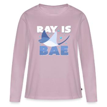 raies manta - T-shirt manches longues Premium bio Femme - rose poudré - Devant - Julia (174cm)