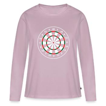 Jeu de fléchettes, fléchettes, 180, - T-shirt manches longues Premium bio Femme - rose poudré - Devant - Julia (174cm)