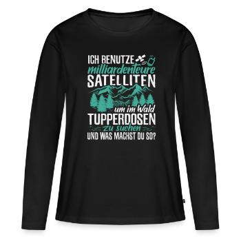 GPS-Schatzsuche - Frauen Premium Bio Langarmshirt - Schwarz - Vorne - Julia (174cm)