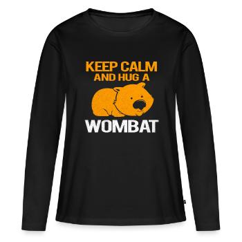 Wombat - T-shirt manches longues Premium bio Femme - noir - Devant - Julia (174cm)