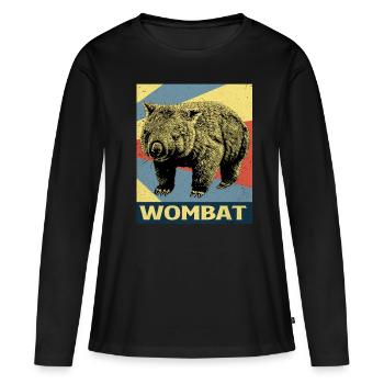 Wombat - T-shirt manches longues Premium bio Femme - noir - Devant - Julia (174cm)