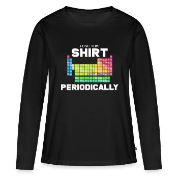 système périodique - T-shirt manches longues Premium bio Femme - noir - Devant - Julia (174cm)