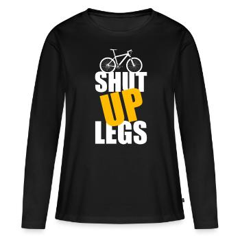 Shut Up Legs T-Shirt Cadeau Biker Montagne - T-shirt manches longues Premium bio Femme - noir - Devant - Julia (174cm)