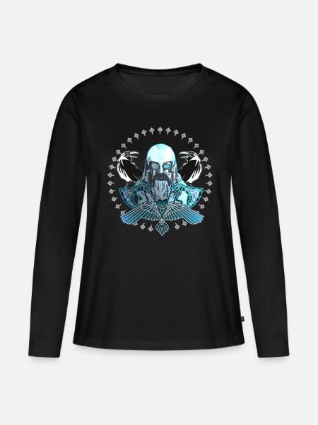 Odin - Frauen Premium Bio Langarmshirt - Schwarz