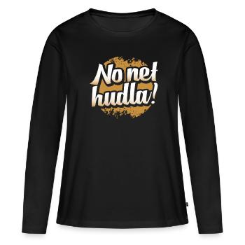Swabian No net hudla! - Women's Premium Organic Long Sleeve Shirt - black - Front - Julia (174cm)