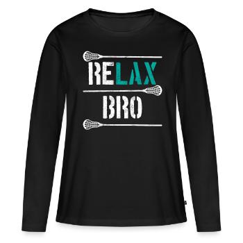 LACROSSE - Frauen Premium Bio Langarmshirt - Schwarz - Vorne - Julia (174cm)