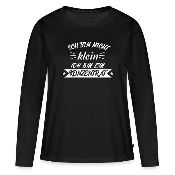 Ich bin nicht Klein, ich bin ein Konzentrat! - Frauen Premium Bio Langarmshirt - Schwarz - Vorne - Julia (174cm)