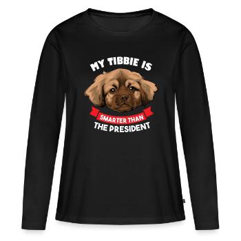 Epagneul Tibétain - T-shirt manches longues Premium bio Femme - noir - Devant - Julia (174cm)
