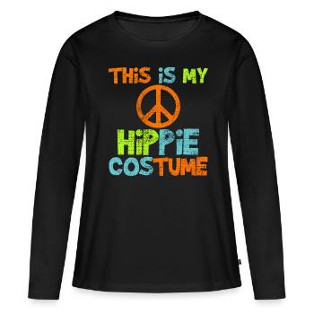 Hippie - T-shirt manches longues Premium bio Femme - noir - Devant - Julia (174cm)
