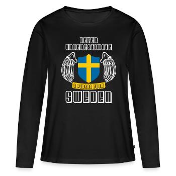 Suède - T-shirt manches longues Premium bio Femme - noir - Devant - Julia (174cm)