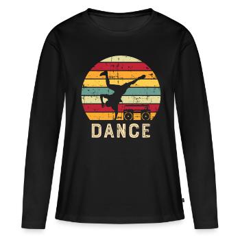 Breakdance Bboy musique danse - T-shirt manches longues Premium bio Femme - noir - Devant - Julia (174cm)